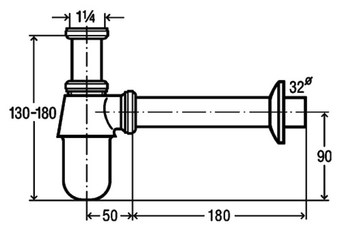 Сифон для раковины Viega 102845 с пробкой фото 4
