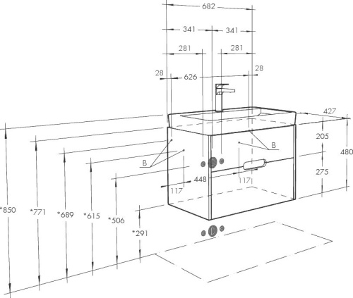 Мебель для ванной AQUATON Оливия 70 грей/дуб ойстер фото 7