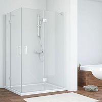 Душевой уголок Vegas Glass AFA-F 120*100 01 01 R профиль белый, стекло прозрачное