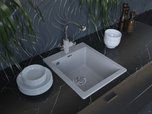 Мойка кухонная Paulmark Leer PM104249-WH белый фото 4