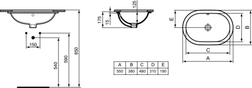 10 715 руб. Раковина Ideal Standard Connect E504801 55 см фото 2 Раковина Ideal Standard Connect E504801 55 см фото 2