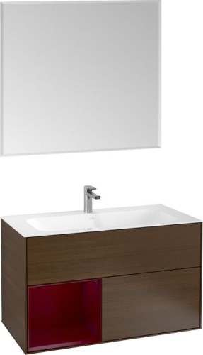Мебель для ванной Villeroy & Boch Finion G030HBGN 100 с подсветкой и освещением стены фото 4