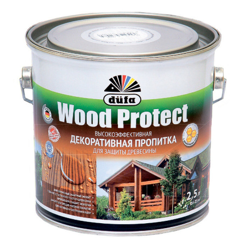 Пропитка декоративная для защиты древесины Dufa Wood Protect тик 2,5 л.