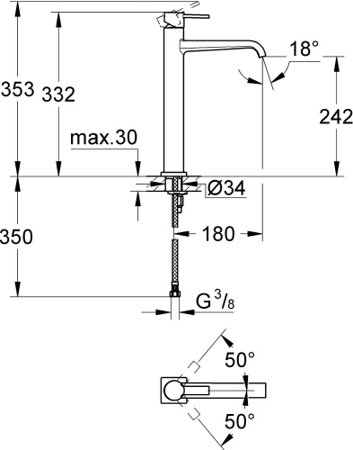 Смеситель Grohe Allure 23403000 для раковины фото 6