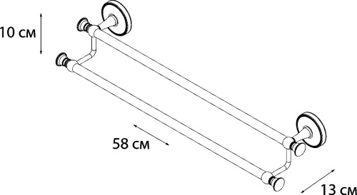 Полотенцедержатель Fixsen Adele FX-55002 двойной фото 2