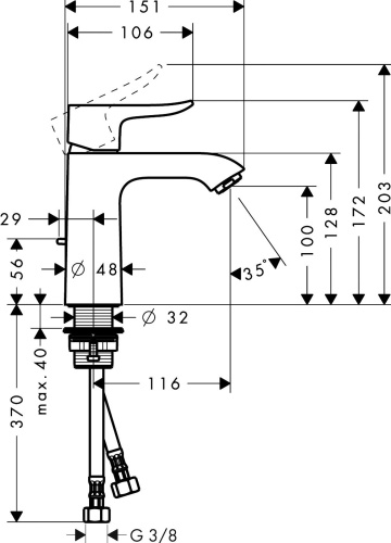 Смеситель Hansgrohe Metris 31080000 для раковины фото 3