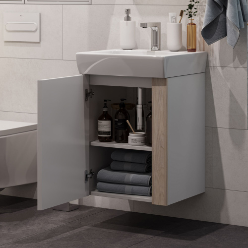 Мебель для ванной AQUATON Кантри 50 белый/дуб верона фото 12 Мебель для ванной AQUATON Кантри 50 белый/дуб верона фото 12