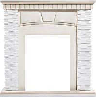 Портал Firelight Porto Classic камень белый, шпон беленый дуб