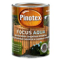 Пропитка декоративная для защиты древесины Pinotex Focus Aqua зеленый лес 0,75 л.