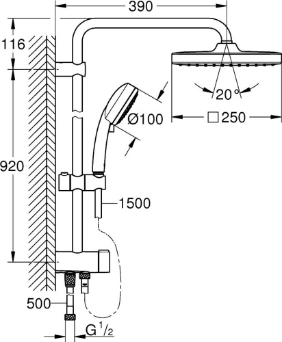 Душевая стойка Grohe Tempesta Cosmopolitan System 250 26694000 фото 3