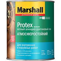 Лак яхтный алкидно-уретановый Marshall Protex полуматовый 2,5 л.