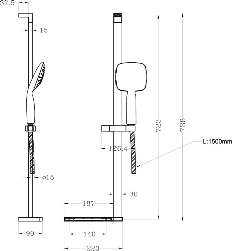 Душевой комплект Lemark LM4528C + LM8073C + LM8036C +LM8030C + LM8085C фото 7