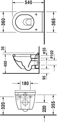 Комплект Унитаз подвесной Duravit Starck 3 42250900A1 комплект + Система инсталляции для унитазов TECE Base K440322 с кнопкой смыва фото 6