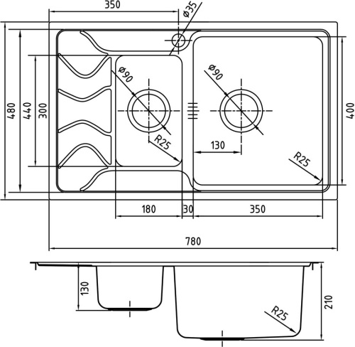 Мойка кухонная IDDIS Reeva REE78SZi77
