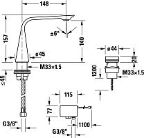 Смеситель Duravit D.1 D11100007046 для раковины, черный