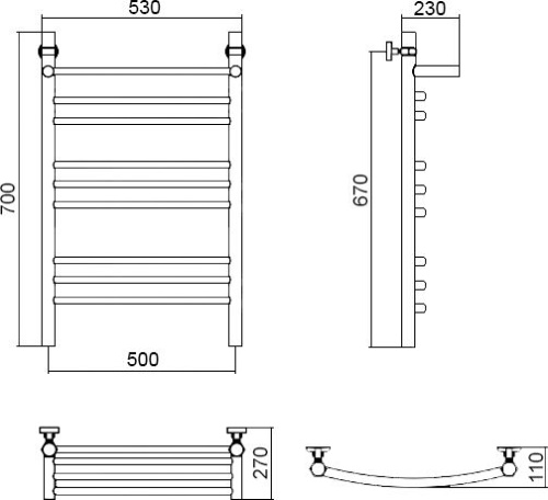 14 861 руб. Полотенцесушитель водяной Aquanerzh Дуга групповая с полкой 70х50 фото 3 Полотенцесушитель водяной Aquanerzh Дуга групповая с полкой 70х50 фото 3