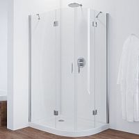 Душевой уголок Vegas Glass AFS-F 120*80 08 01 L профиль глянцевый хром, стекло прозрачное