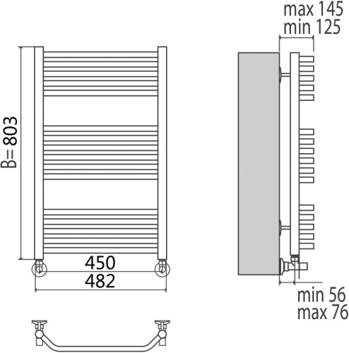 Полотенцесушитель водяной Terminus Виктория П16 450*778 фото 3