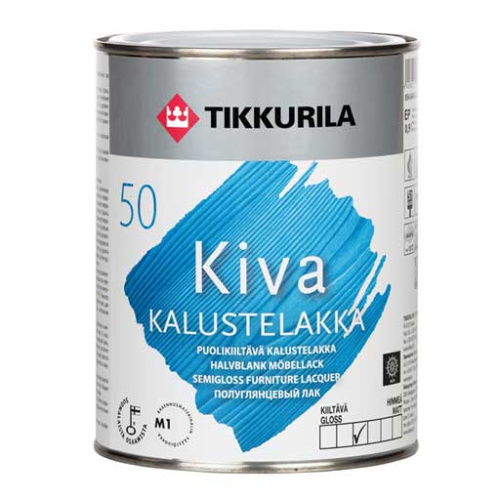 Лак Tikkurila Kiva kalustelakka puolikiiltava акриловый, для мебели, полуглянцевый