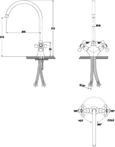 5 190 руб. Смеситель Kaiser Carlson 11153 для кухонной мойки фото 2 Смеситель Kaiser Carlson 11153 для кухонной мойки фото 2