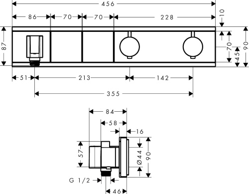 Термостат Hansgrohe RainSelect 15355600 для душа, черный - хром фото 2