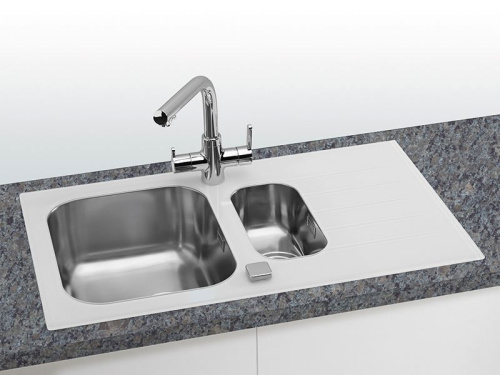 Мойка кухонная Alveus Glassix 20 белая фото 3