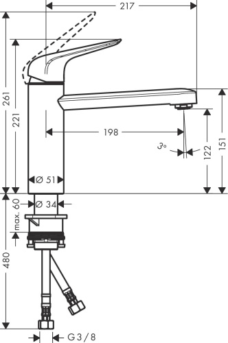 Смеситель Hansgrohe Focus M42 71806000 для кухонной мойки, хром фото 6