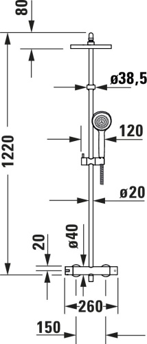 Душевая стойка Duravit B.2 B24280008010 хром фото 4