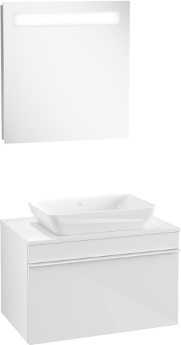 Мебель для ванной Villeroy & Boch Venticello 75 glossy white, с белой ручкой фото 7