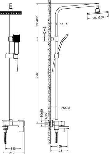Душевая стойка Timo Selene SX-2013/17 золото фото 2