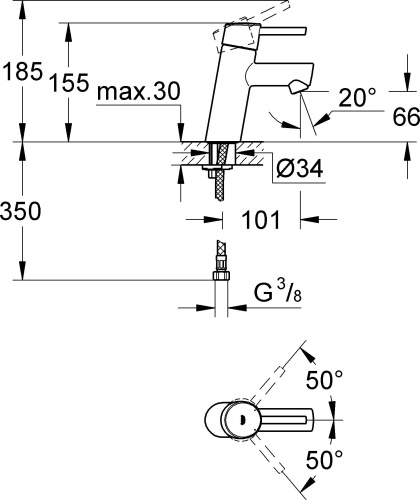 Смеситель Grohe Concetto 3224010E для раковины фото 6