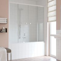 Шторка на ванну Vegas Glass Z2V 150 01 01 профиль белый, стекло прозрачное