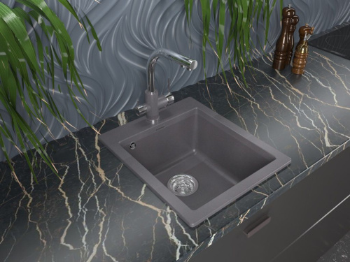 10 814 руб. Мойка кухонная Paulmark Leer PM104249-DG графит фото 4 Мойка кухонная Paulmark Leer PM104249-DG графит фото 4