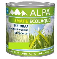 Эмаль универсальная Alpa Ecolaque матовая белая 2,5 л.