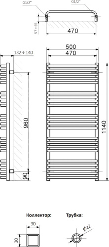 39 259 руб. Полотенцесушитель электрический Terma Alex 50x114, черный матовый фото 3 Полотенцесушитель электрический Terma Alex 50x114, черный матовый фото 3