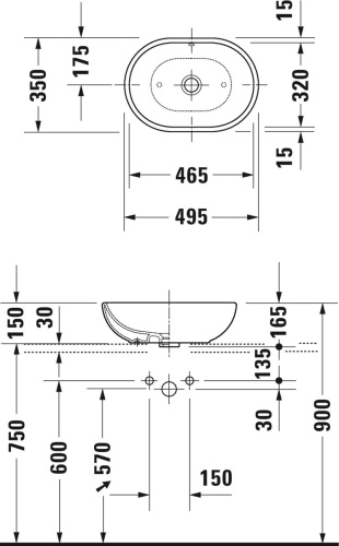 Раковина Duravit Foster 0335500000 49,5 см фото 2