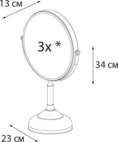 Косметическое зеркало Fixsen Antik FX-61121A настольное, античная латунь фото 3