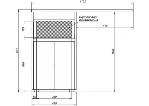 Мебель для ванной Aquanet Токио 48 1 ящик, 2 двери фото 5