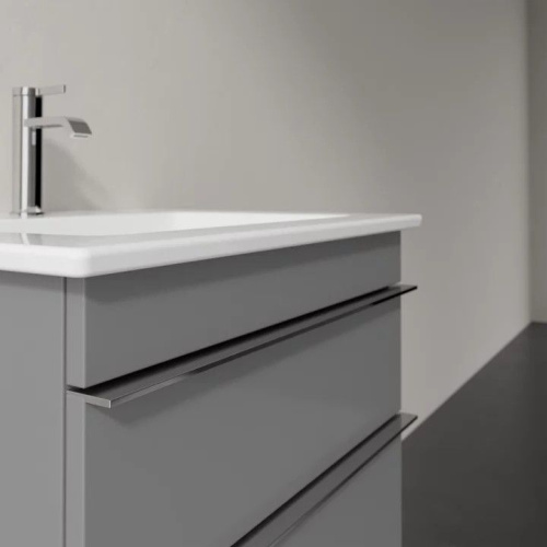 Мебель для ванной Villeroy & Boch Venticello 55 glossy grey, с ручками хром фото 4