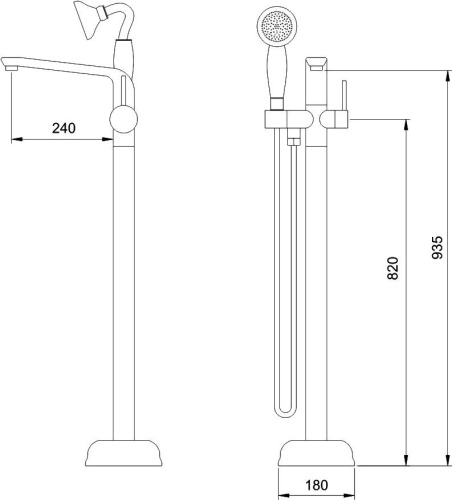 Смеситель Aquanet JA-5001 напольный фото 3