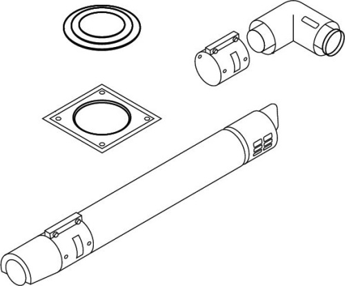 Комплект дымохода Protherm 80/125 (высота: 1 м) горизонтальный