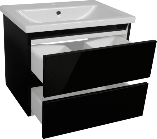 Мебель для ванной Style Line Даймонд 80 Люкс Plus подвесная, черная фото 5
