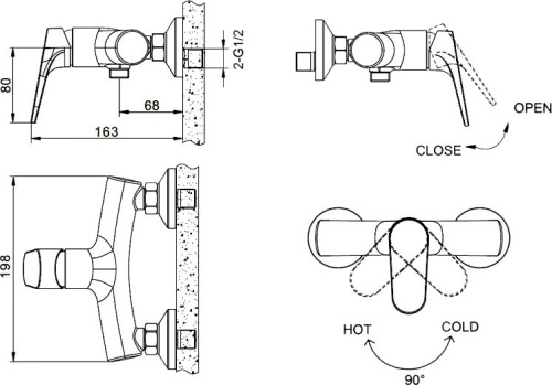 Смеситель Bravat Eler F9191238CP-01 для душа фото 2