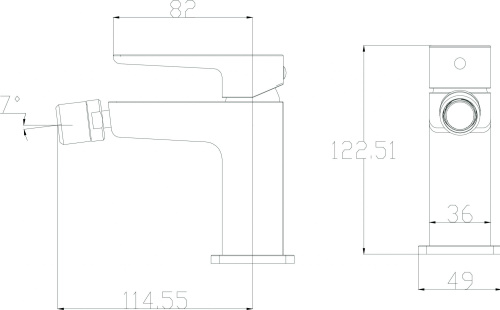 Смеситель Omnires Parma PM7421IN для биде, никель