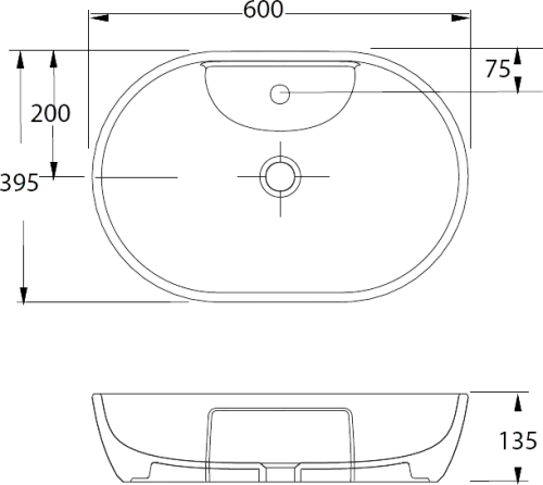 Раковина beWash Bogen 88611101 60 см белая глянцевая фото 2