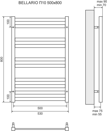 Полотенцесушитель электрический Lemark Bellario П10 50x80 фото 4