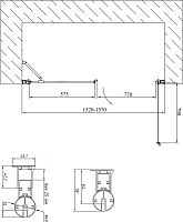Душевая дверь в нишу Vegas Glass EP-F-2 155 05 05 R профиль бронза, стекло бронза