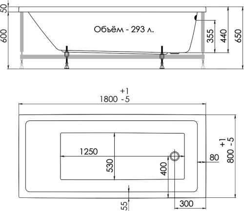 Акриловая ванна 1ACReal ОМР Palermo 180x80 фото 8 Акриловая ванна 1ACReal ОМР Palermo 180x80 фото 8