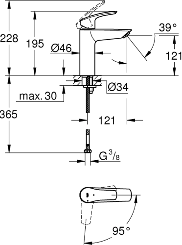 Смеситель Grohe Eurosmart 2339530E для раковины фото 4