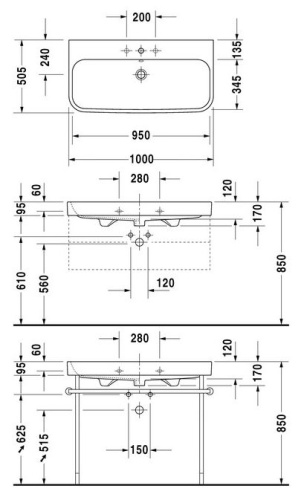 Раковина Duravit Happy D.2 2318100000 100 см фото 4